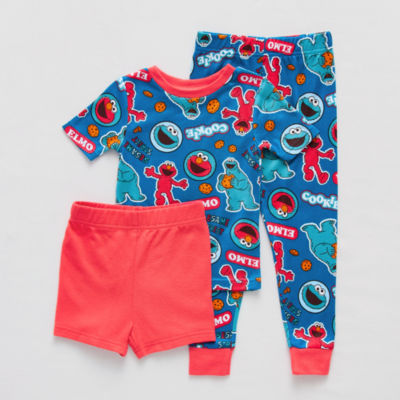 Toddler Boys Sesame Street Crew Neck Short Sleeve 3-pc. Pajama Sets
