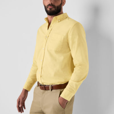 St. John's Bay Garment Dyed Oxford Mens Classic Fit Long Sleeve Button-Down Shirt