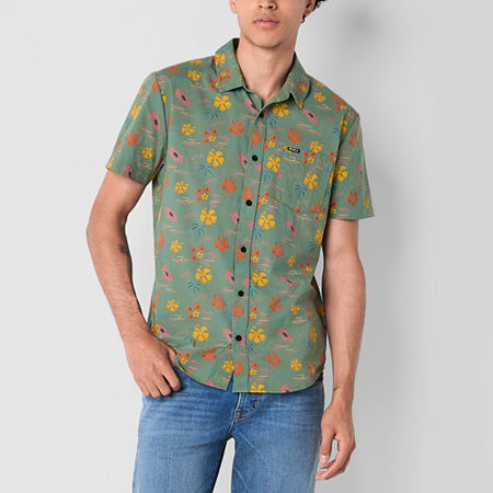 RVCA Mens Short Sleeve Button-Down Shirt, X-large, Multiple Colors