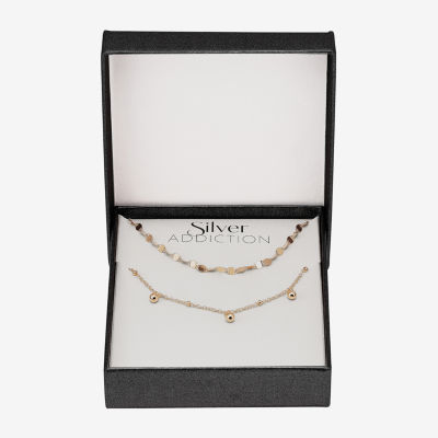 Womens 14K Gold Over Silver 2-pc. Necklace Set