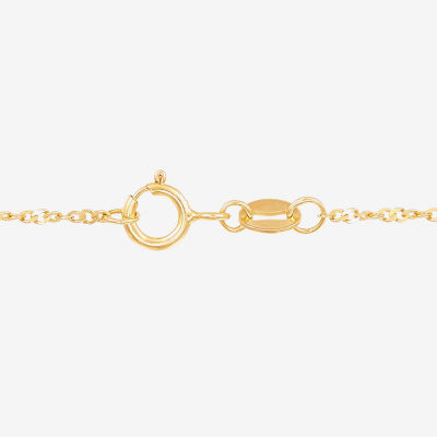 "I Love You" Womens Crystal 18K Gold Over Silver Moon 18 Inch Pendant Necklace