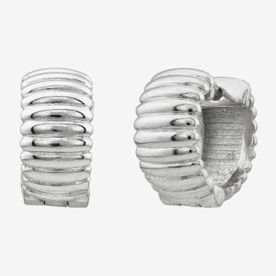 14mm Baltic Sterling Silver Hoop Earrings - 925 Silver, Nickel-Free (Pair)