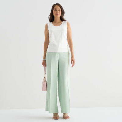Liz Claiborne Womens Wide Leg Mid Rise Trouser