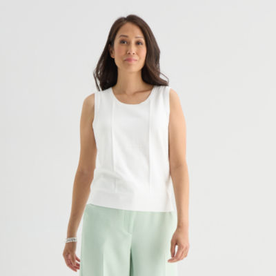 Liz Claiborne Womens Crew Neck Sleeveless Pullover Sweater