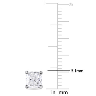 1 CT. T.W. Natural White Diamond 14K Gold 1mm Cushion Stud Earrings