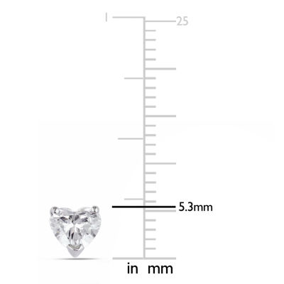 1 CT. T.W. Natural White Diamond 14K Gold 1mm Heart Stud Earrings