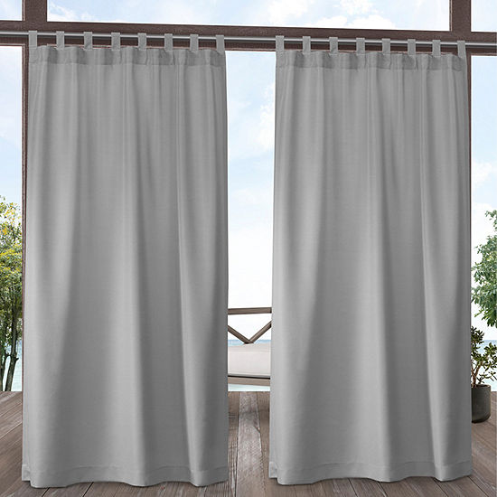 Exclusive Home Curtains Solid Light-Filtering Tab Top Set of 2 Outdoor Curtain Panel