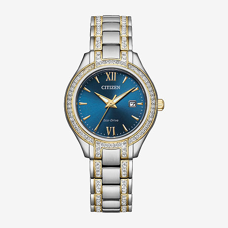 Citizen Silhouette Crystal Womens Crystal Accent Two Tone Stainless Steel Bracelet Watch Fe1234-50l, One Size