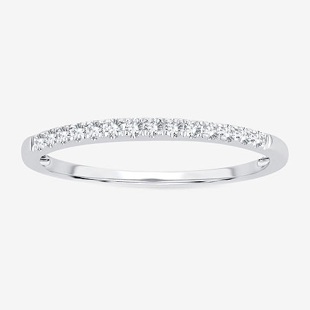 Womens Diamond Accent Natural White Diamond 10K White Gold Wedding Band, 5, White