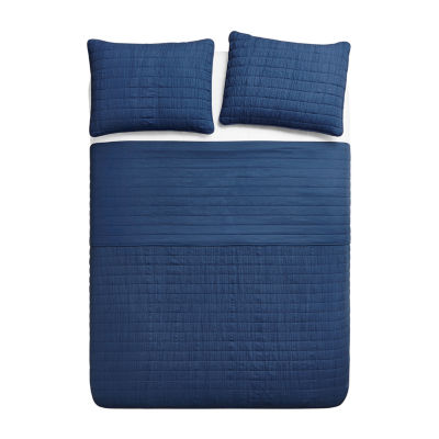 Swift Home Lightweight Oversized Enzyme Washed Crinkle Quilt Coverlet Bedspread Set