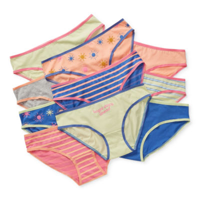 Thereabouts Cotton Little & Big Girls 10 Pack Bikini Panty, Color Bright Days JCPenney