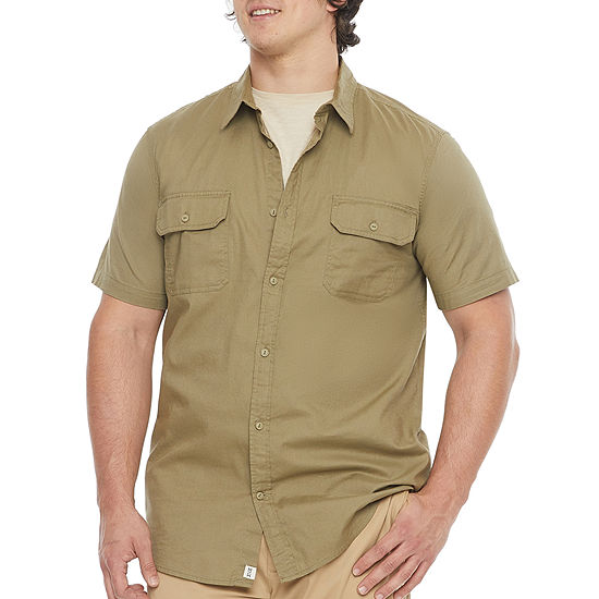 mutual weave Big and Tall Mens Regular Fit Short Sleeve Button-Down Shirt