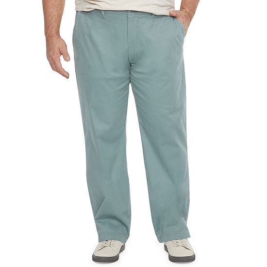 Mutual Weave Mens Big and Tall Relaxed Fit Flat Front Pant