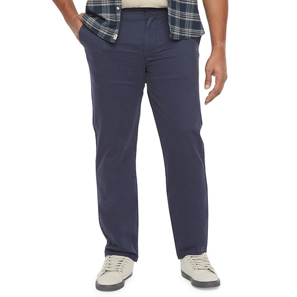 Mutual Weave Mens Big and Tall Relaxed Fit Flat Front Pant