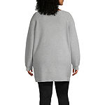 Liz Claiborne Plus Womens Scoop Neck Long Sleeve Pullover Sweater