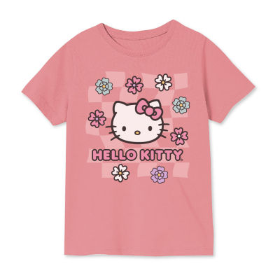 Little & Big Girls Table Tees Crew Neck Short Sleeve Hello Kitty Graphic T-Shirt
