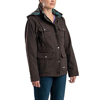 Berne Softstone Quilted Barn Womens Hooded Midweight Work Jacket