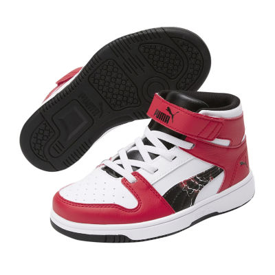 Puma Rebound Heat Lightning V Little Boys Basketball Shoes, Color: White  Red Black - JCPenney