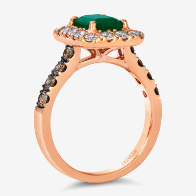 Le Vian Grand Sample Sale® Ring featuring 1 1/5 cts. Costa Smeralda Emeralds™ 3/4 cts. Nude Diamonds™ 1/2 cts. Chocolate Diamonds® set in 14K Strawberry Gold®