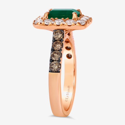 Le Vian Grand Sample Sale® Ring featuring 1 1/5 cts. Costa Smeralda Emeralds™ 3/4 cts. Nude Diamonds™ 1/2 cts. Chocolate Diamonds® set in 14K Strawberry Gold®