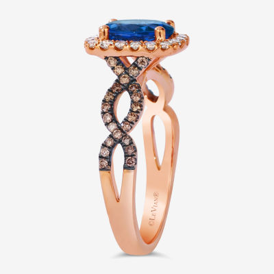 Le Vian® Grand Sample Sale™ Ring featuring 1/ CT. Blueberry Tanzanite® 1/ CT. Chocolate Diamonds® 1/ CT. Nude Diamonds™ Set in 14K Strawberry Gold