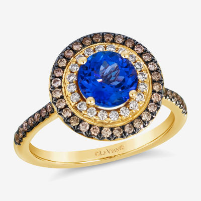 Le Vian® Grand Sample Sale™ Ring featuring 1 1/5 CT. Blueberry Tanzanite® 1/3 CT. Chocolate Diamonds® 1/8 CT. Nude Diamonds™ set in 14K Honey Gold