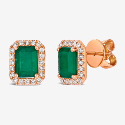 Le Vian Grand Sample Sale® Earrings featuring 1 3/8 cts. Costa Smeralda Emeralds™ 1/4 cts. Nude Diamonds™ set in 14K Strawberry Gold®