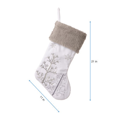 Glitzhome 21" Tree Snowflake Christmas Stocking