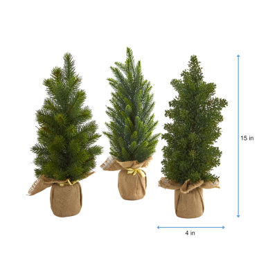 Nearly Natural Faux Cypress Green 1 1/2 Feet Pine Christmas Tree