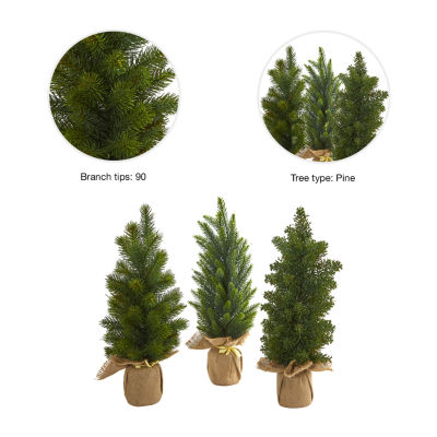 Nearly Natural Faux Cypress Green 1 1/2 Feet Pine Christmas Tree