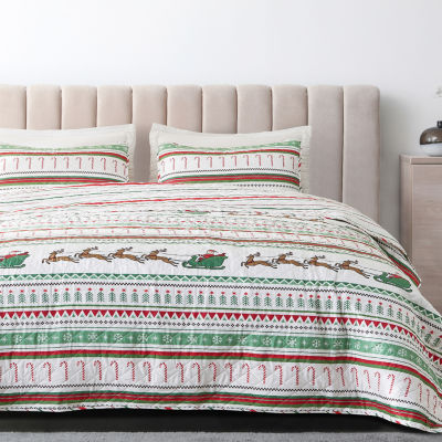 Linery Festive Christmas Reversible Quilt Set