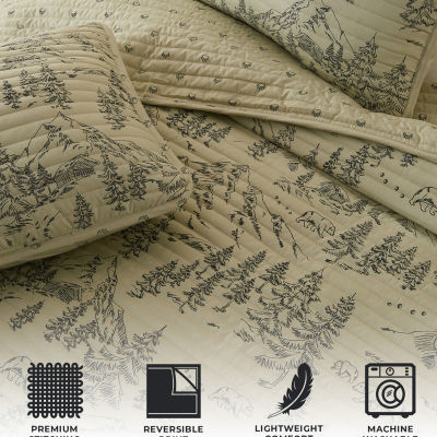 Linery Rustic Bear Reversible Quilt Set