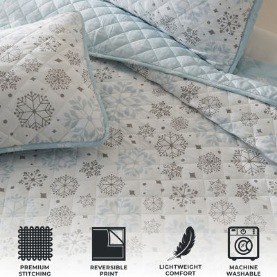 Linery Winter Snowflake Reversible Quilt Set