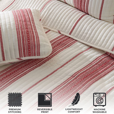 Linery Farmhouse Stripe Reversible Quilt Set