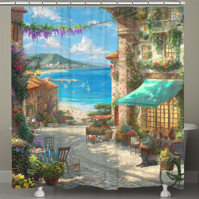 Thomas Kinkade Italian Cafe Shower Curtain