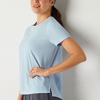 new!Xersion Womens Crew Neck Short Sleeve T-Shirt Tall