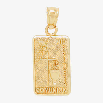 "Mi Primera Comunion" Unisex Adult 14K Gold Oval Pendant