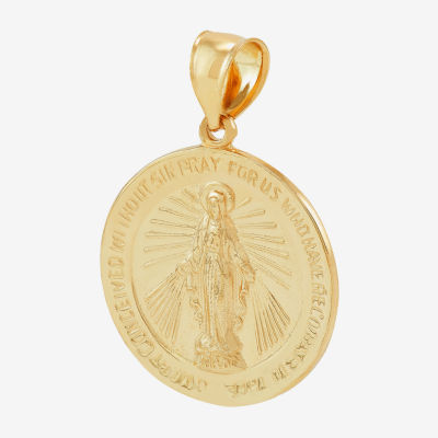 Miraculous Medal Unisex Adult 14K Gold Oval Pendant