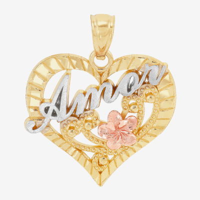 Womens 14K Gold Heart Pendant