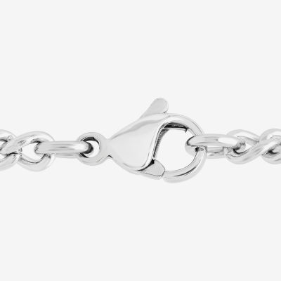 Mens Stainless Steel Dog Tag 24 Inch Pendant Necklace