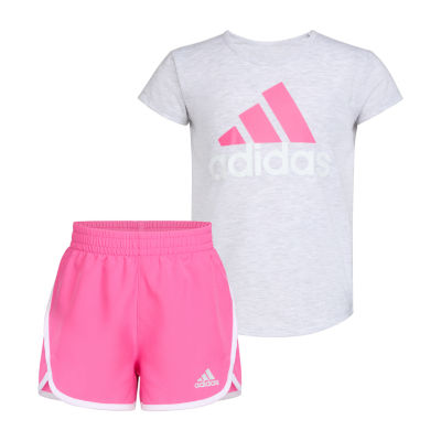 adidas Little Girls 2-pc. Short Set