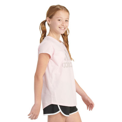 adidas Big Girls Crew Neck Short Sleeve Graphic T-Shirt