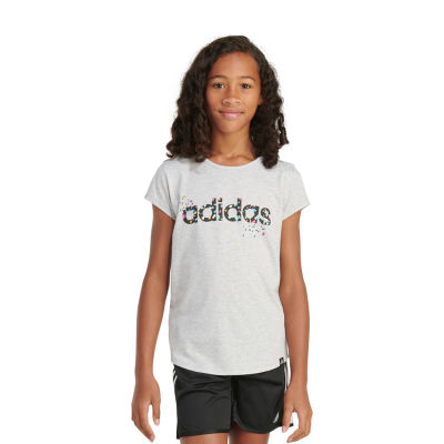 adidas Big Girls Crew Neck Short Sleeve Graphic T-Shirt