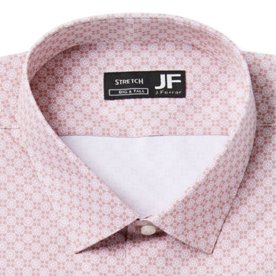 J. Ferrar Big Mens Regular Fit Easy Care Stretch Fabric Long Sleeve Dress Shirt