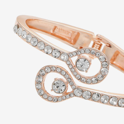 Monet Jewelry Rose Tone Womens Glass Rose Tone Bangle Bracelet