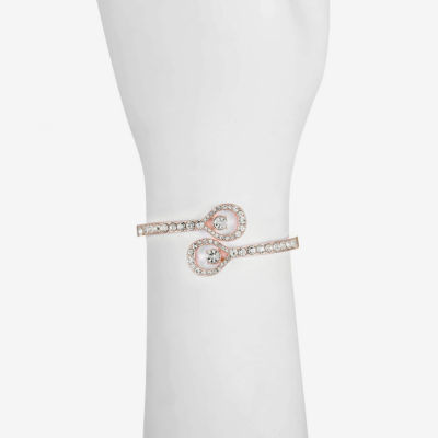 Monet Jewelry Rose Tone Womens Glass Rose Tone Bangle Bracelet