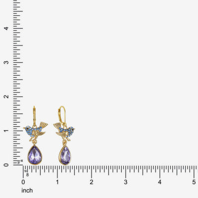 Monet Jewelry Gold Tone Multi Color Glass Drop Earrings