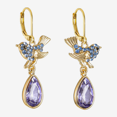 Monet Jewelry Gold Tone Multi Color Glass Drop Earrings
