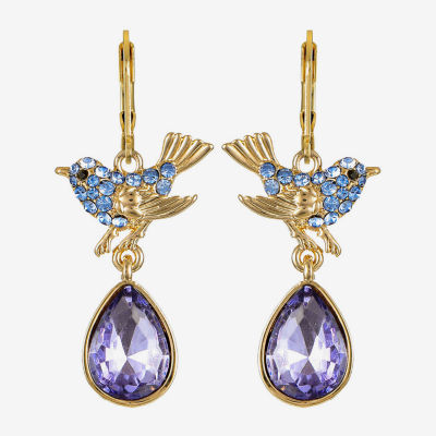 Monet Jewelry Gold Tone Multi Color Glass Drop Earrings