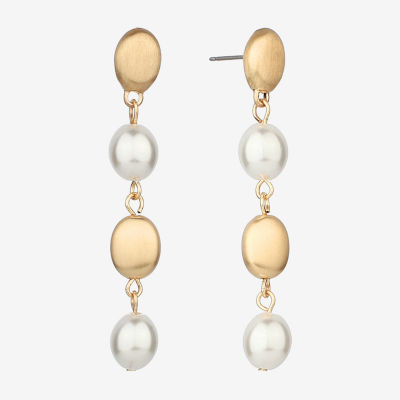 Monet Jewelry Gold Tone Simulated Pearl Drop Earrings